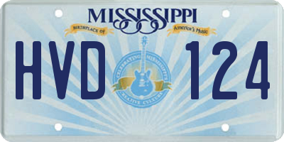 MS license plate HVD124