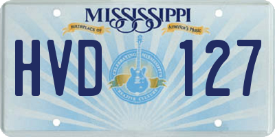 MS license plate HVD127