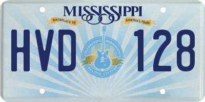 MS license plate HVD128