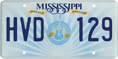 MS license plate HVD129