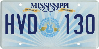 MS license plate HVD130