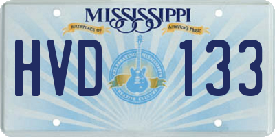 MS license plate HVD133