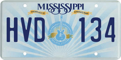 MS license plate HVD134