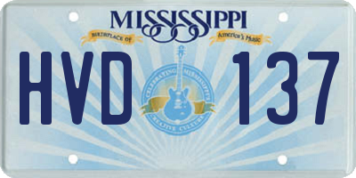 MS license plate HVD137