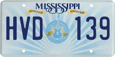 MS license plate HVD139