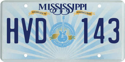 MS license plate HVD143