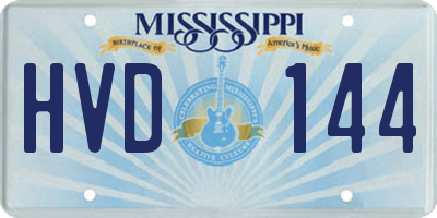 MS license plate HVD144