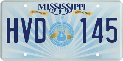 MS license plate HVD145