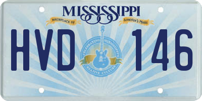 MS license plate HVD146