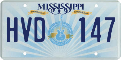 MS license plate HVD147