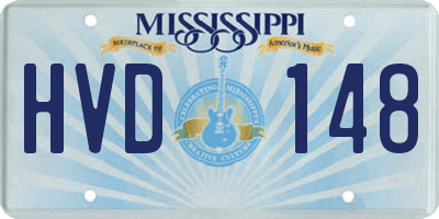 MS license plate HVD148