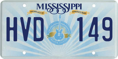 MS license plate HVD149
