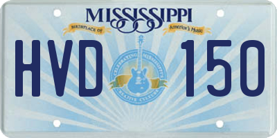 MS license plate HVD150