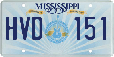 MS license plate HVD151