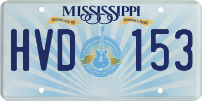 MS license plate HVD153