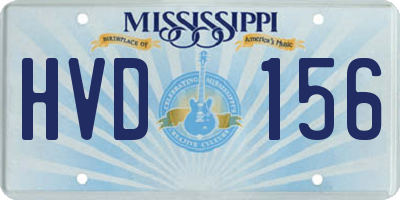 MS license plate HVD156