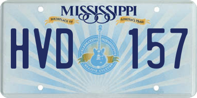 MS license plate HVD157