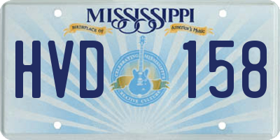MS license plate HVD158