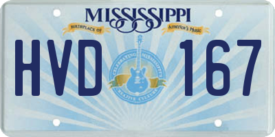 MS license plate HVD167
