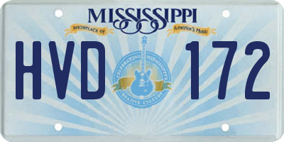 MS license plate HVD172