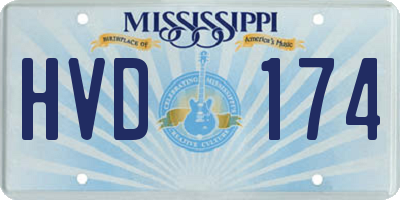 MS license plate HVD174