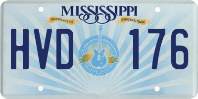 MS license plate HVD176