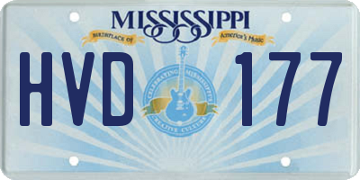MS license plate HVD177