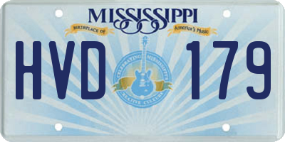 MS license plate HVD179