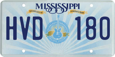 MS license plate HVD180