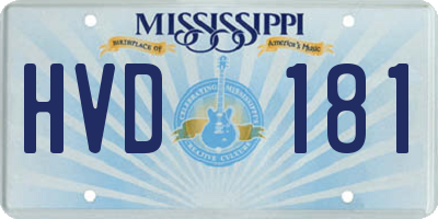 MS license plate HVD181