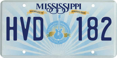 MS license plate HVD182