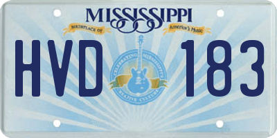 MS license plate HVD183