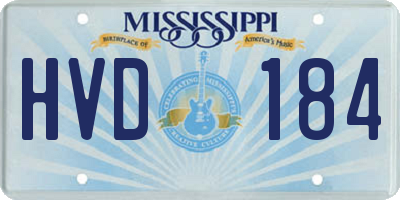 MS license plate HVD184