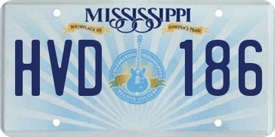 MS license plate HVD186