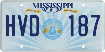MS license plate HVD187