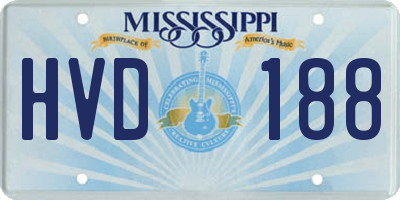 MS license plate HVD188