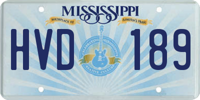 MS license plate HVD189