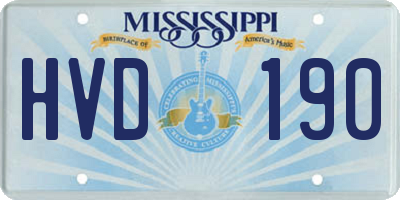 MS license plate HVD190
