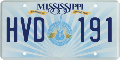 MS license plate HVD191