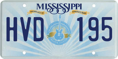 MS license plate HVD195