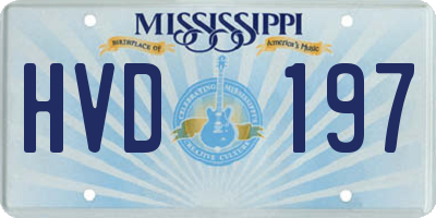 MS license plate HVD197