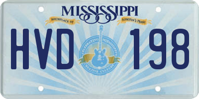 MS license plate HVD198