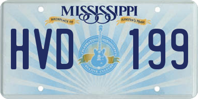 MS license plate HVD199