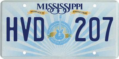 MS license plate HVD207
