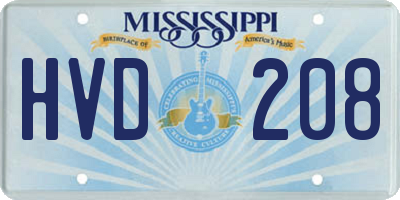 MS license plate HVD208