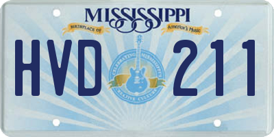 MS license plate HVD211