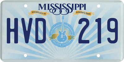 MS license plate HVD219