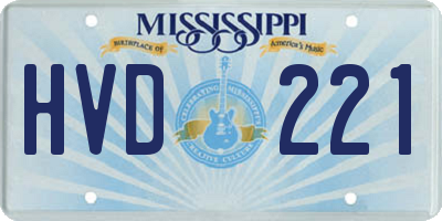 MS license plate HVD221