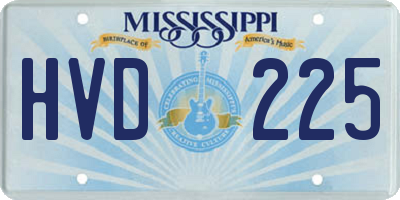 MS license plate HVD225