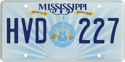 MS license plate HVD227